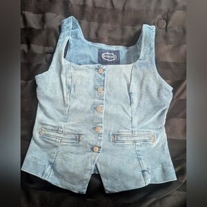 (Sold) Scoop Blue Denim Women's Top